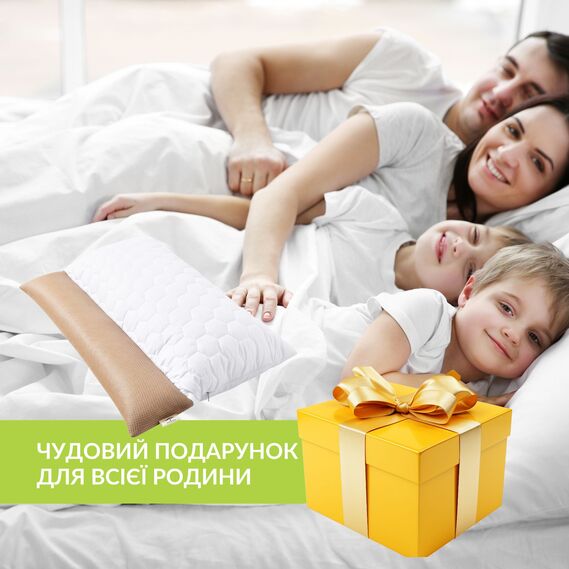 Подушка ортопедична з наволочкою Гречаний Комфорт IDEIA 50х70 см з валиком для підтримки шиї з лушпинням гречки, гречка, гречана лузга, фото 11