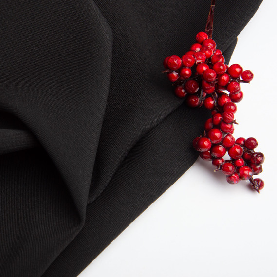 Тканина костюмна однотонна, 150 см, 282 гр/м2, для одягу, плаття, костюмів, спідниць чорна 1001, фото 3 Тканина костюмна однотонна, 150 см, 282 гр/м2, для одягу, плаття, костюмів, спідниць чорна 1001, фото 3