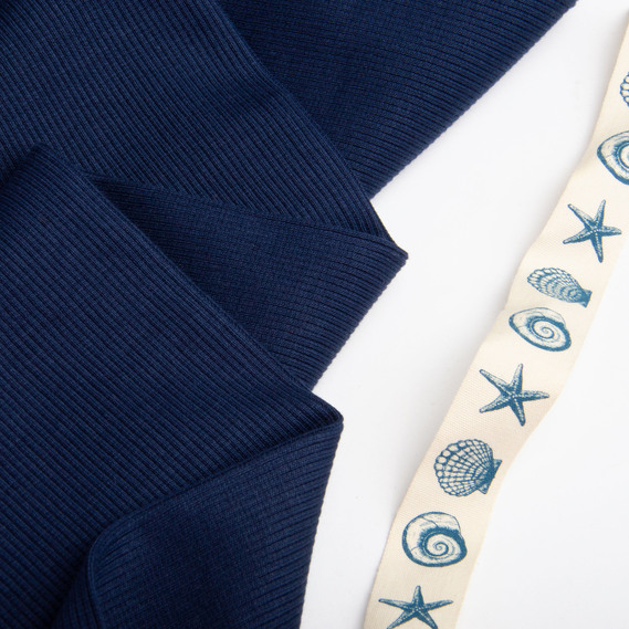 Ткань трикотажное полотно Кашкорсе, 130 см, 300 гр/м2, хлопок синє, фото 3