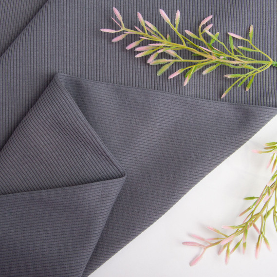 Knitted fabric Kashkorse, 130 cm wide, 300 g/m², cotton т/сірий, фото 3