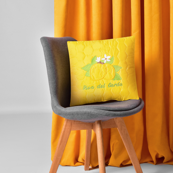 Подушка декоративная 40х40 Лимоны IDEIA с вышивкой антиаллергенная жовта, фото 5