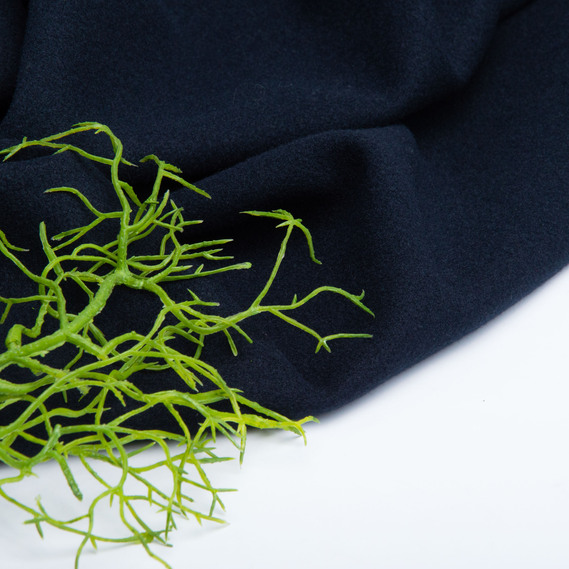 Тканина пальтова 520 HUAHONG, 150 см, 400 гр/м2, щільна тканина для верхнього одягу, пальто та курток V-2808 т/синя, фото 3