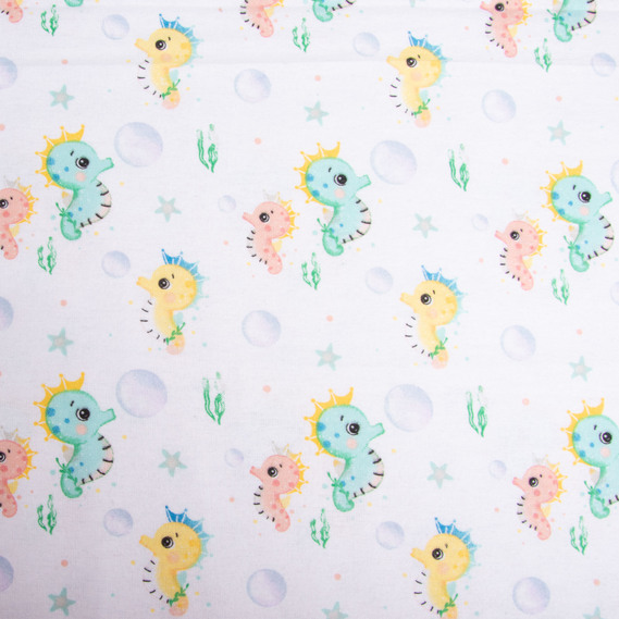 Ткань фланель хлопок, 180 см, 155 гр/м2, детский принт 10-0667 MULTI, мягкая ткань для постельного белья, пеленок, фото 2