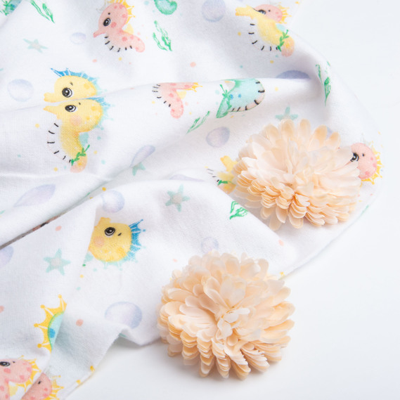 Ткань фланель хлопок, 180 см, 155 гр/м2, детский принт 10-0667 MULTI, мягкая ткань для постельного белья, пеленок, фото 3