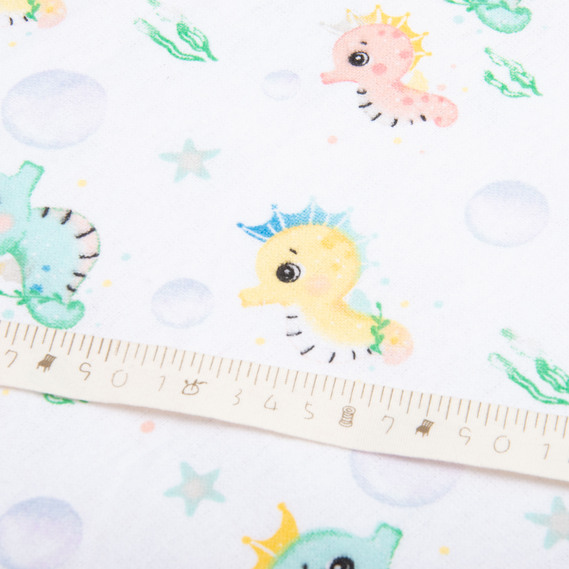 Ткань фланель хлопок, 180 см, 155 гр/м2, детский принт 10-0667 MULTI, мягкая ткань для постельного белья, пеленок, фото 4