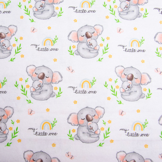 Flannel Cotton Fabric, 180 cm, 155 g/m², Children`s Print 10-0668 GREY, soft fabric for bedding and swaddles, фото 2 Flannel Cotton Fabric, 180 cm, 155 g/m², Children`s Print 10-0668 GREY, soft fabric for bedding and swaddles, фото 2