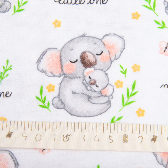 Flannel Cotton Fabric, 180 cm, 155 g/m², Children`s Print 10-0668 GREY, soft fabric for bedding and swaddles, фото 5