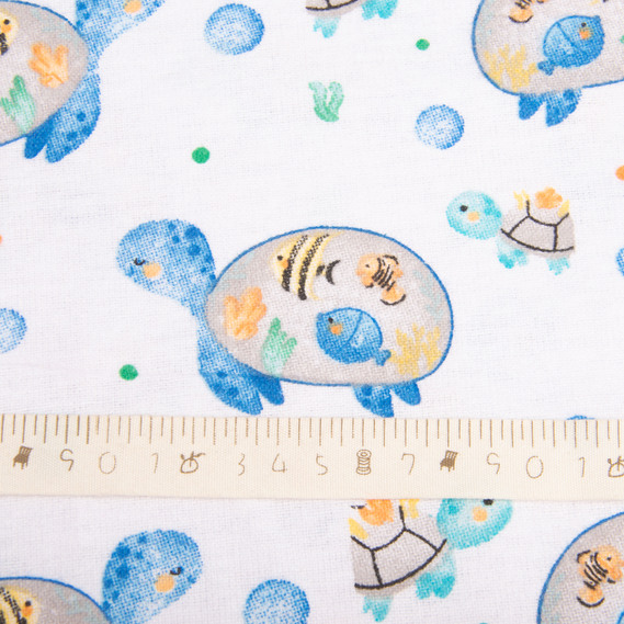 Тканина фланель бавовна, 180 см, 155 гр/м2, дитячий принт 10-0671 BLUE, м`яка тканина для постільної білизни, пелюшок, фото 5