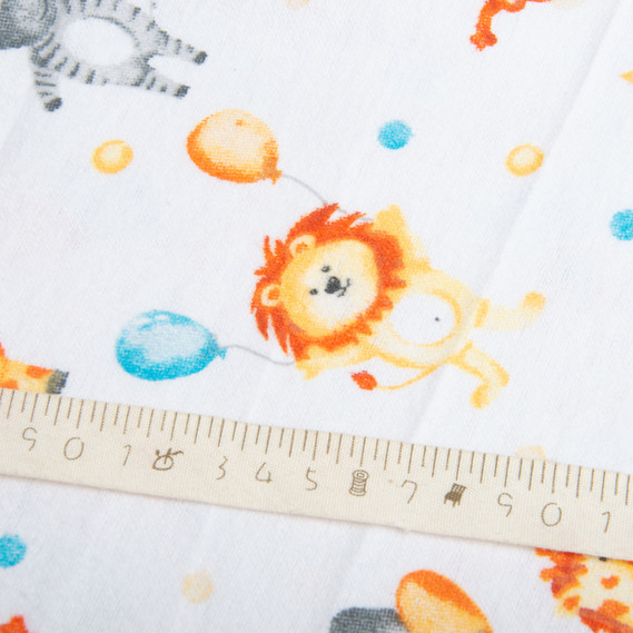 Ткань фланель хлопок, 180 см, 155 гр/м2, детский принт 10-0673 ORANGE, мягкая ткань для постельного белья, пеленок, фото 5