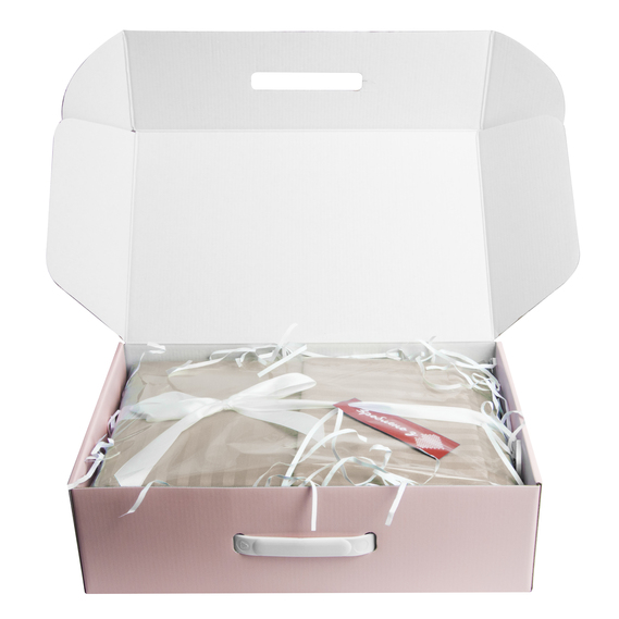 Постільний комплект євро сатин в смужку бавовна натуральна тканина св.беж, фото 4