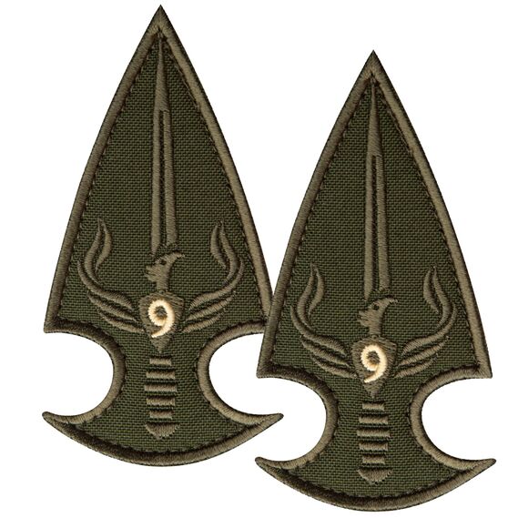Set of 2 Velcro Patches "Phoenix Battalion, 9th Company," Khaki, 5x9 cm, Embroidered Tactical Patch, фото 1 Set of 2 Velcro Patches "Phoenix Battalion, 9th Company," Khaki, 5x9 cm, Embroidered Tactical Patch, фото 1