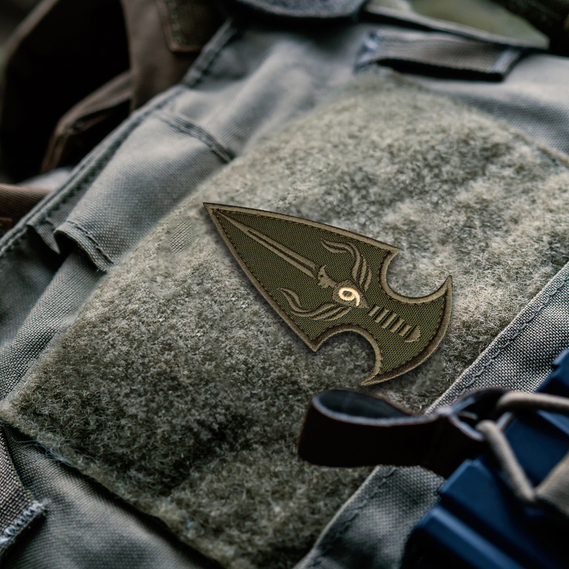 Set of 2 Velcro Patches "Phoenix Battalion, 9th Company," Khaki, 5x9 cm, Embroidered Tactical Patch, фото 2