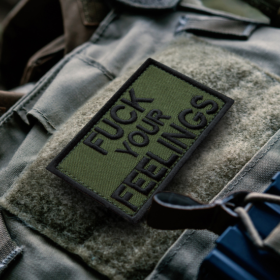 Set of 2 Patches with Hook & Loop "Fuck Your Feelings" 5x8 cm, Embroidered Patch Badge, фото 2
