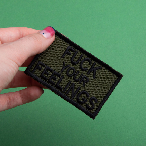 Set of 2 Patches with Hook & Loop "Fuck Your Feelings" 5x8 cm, Embroidered Patch Badge, фото 5