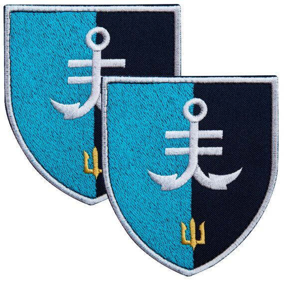 Набір шевронів 2 шт на липучці 35 ОБрМП 8,6х10 см вишитий патч нашивка шеврон, фото 1