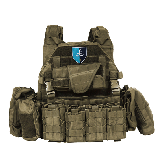 Набір шевронів 2 шт на липучці 35 ОБрМП 8,6х10 см вишитий патч нашивка шеврон, фото 4