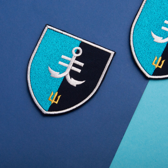 Набір шевронів 2 шт на липучці 35 ОБрМП 8,6х10 см вишитий патч нашивка шеврон, фото 5