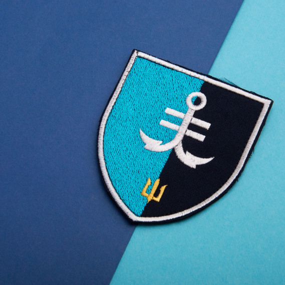 Набір шевронів 2 шт на липучці 35 ОБрМП 8,6х10 см вишитий патч нашивка шеврон, фото 6