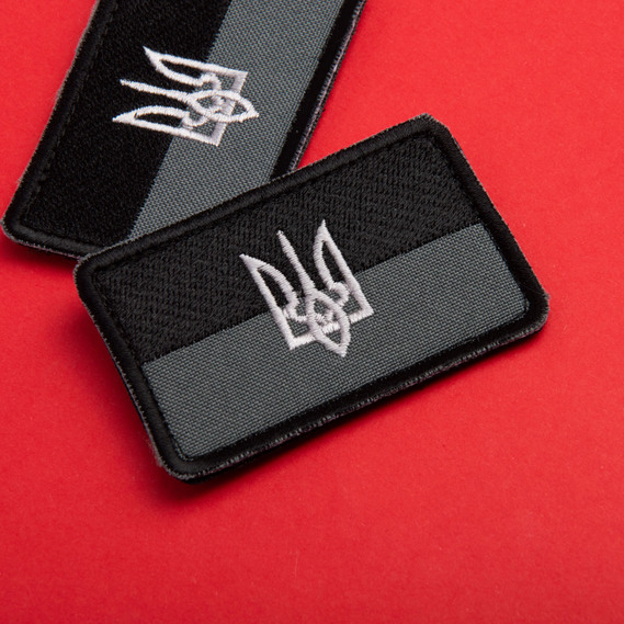 Set of 2 Velcro Patches Flag with Trident UPA 5x8 cm Black Embroidered Patch Insignia Chevron, фото 2