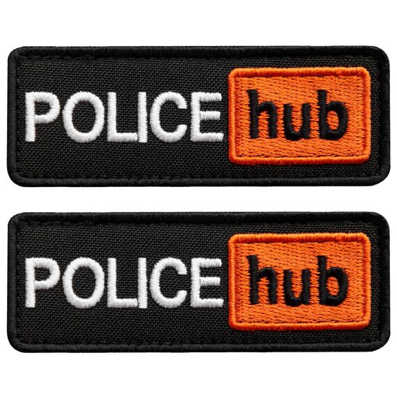 Set of 2 Velcro Patches Police Hub 8.6x3.2 cm Embroidered Patch Insignia Chevron Police, Police Hub, фото 1
