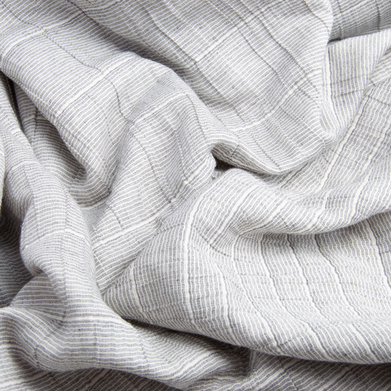 Тканина Муслін бавовна 3-х шарова PIKE, 245 см, 210 гр/м2 сірий смуга, фото 2