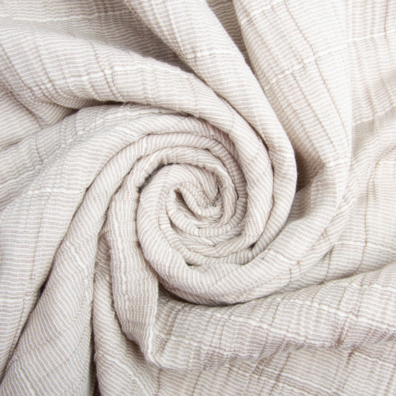 Muslin fabric, triple-layered cotton PIKE, 245 cm wide, 210 g/m² беж смуга, фото 1