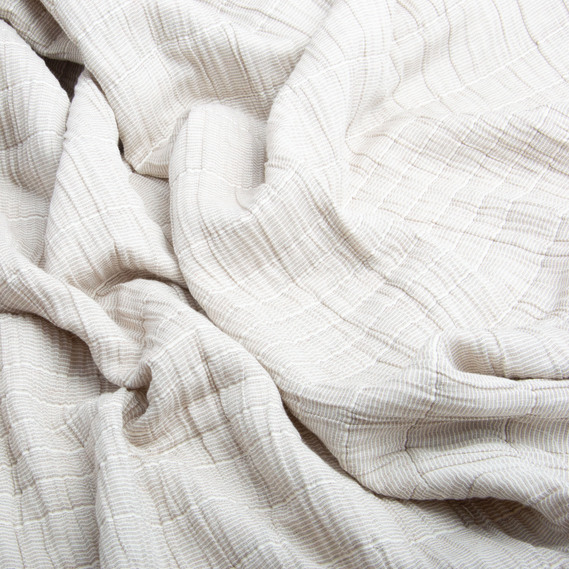 Muslin fabric, triple-layered cotton PIKE, 245 cm wide, 210 g/m² беж смуга, фото 2