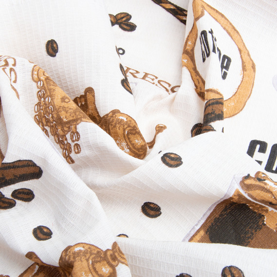 Ткань полотенечная вафельная, 50 см, 145 гр/м2, для кухонных полотенец, салфеток, домашнего текстиля, кофе беж, фото 3