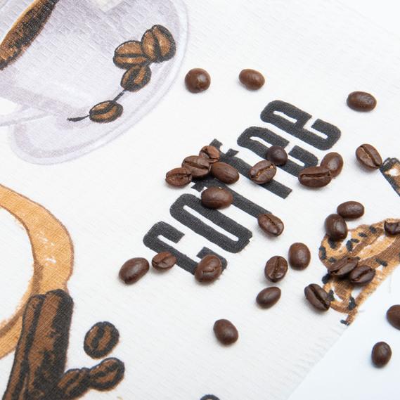 Ткань полотенечная вафельная, 50 см, 145 гр/м2, для кухонных полотенец, салфеток, домашнего текстиля, кофе беж, фото 4