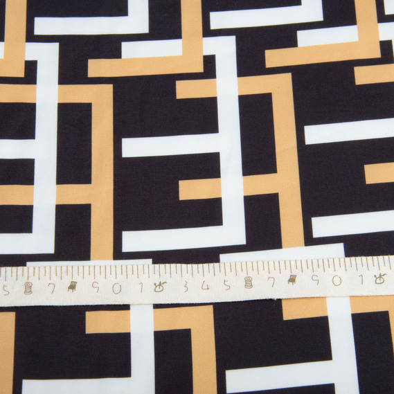 Fabric for clothing Satin silk with a pattern, delicate, light fabric фенді, фото 6