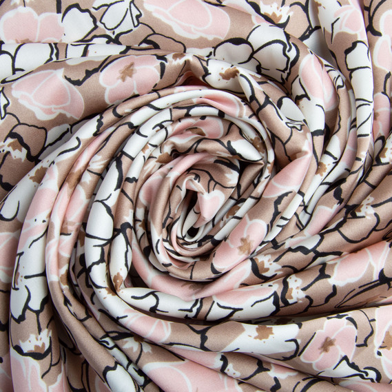 Fabric for clothing Satin silk with a pattern, delicate, light fabric беатріс, фото 1