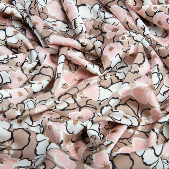 Fabric for clothing Satin silk with a pattern, delicate, light fabric беатріс, фото 3