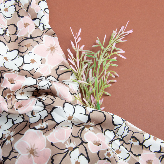 Fabric for clothing Satin silk with a pattern, delicate, light fabric беатріс, фото 5