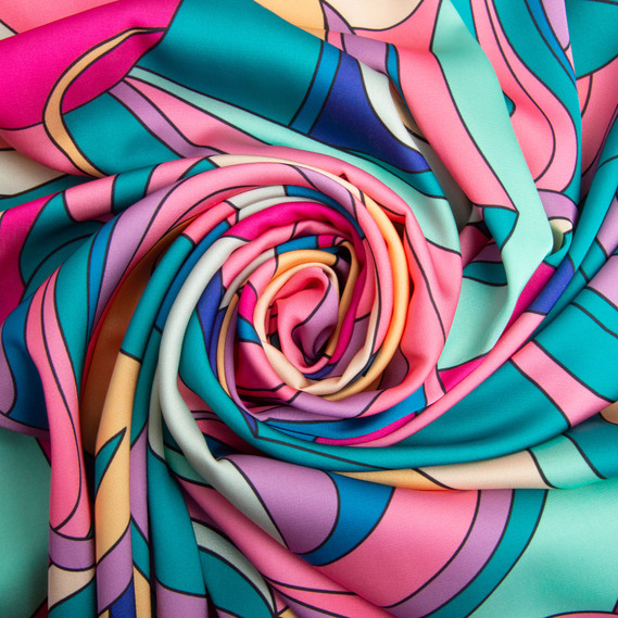 Fabric for clothing Satin silk with a pattern, delicate, light fabric вітраж казковий, фото 1 Fabric for clothing Satin silk with a pattern, delicate, light fabric вітраж казковий, фото 1