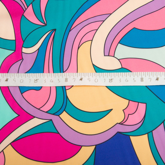 Fabric for clothing Satin silk with a pattern, delicate, light fabric вітраж казковий, фото 6