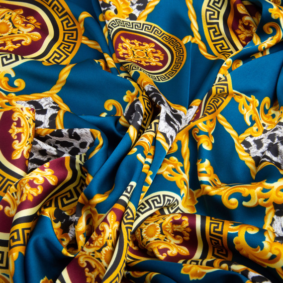 Fabric for clothing Satin silk with a pattern, delicate, light fabric шанель т/синя, фото 3 Fabric for clothing Satin silk with a pattern, delicate, light fabric шанель т/синя, фото 3