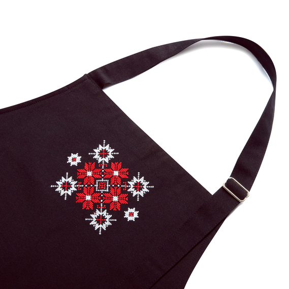 Фартук универсальный с этно вышивкой и карманом, водоотталкивающий, хлопок, большой размер, для женщин и мужчин. шоколад, фото 9 Фартук универсальный с этно вышивкой и карманом, водоотталкивающий, хлопок, большой размер, для женщин и мужчин. шоколад, фото 9