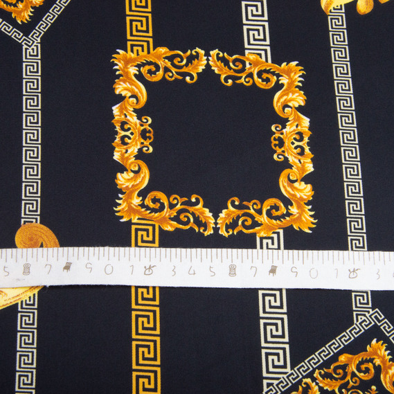 Тканина для одягу Атлас шовк з малюнком, 145 см, 90 гр/м2, ніжна, легка тканина версаче, фото 4