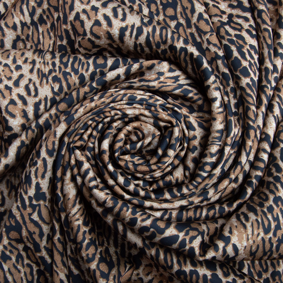 Fabric for clothing Satin silk with a pattern, delicate, light fabric Ліона беж, фото 1