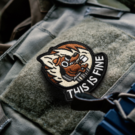 Chevron on Velcro This is fine 7.6x7.1 cm, embroidered patch, funny chevron patch, фото 3