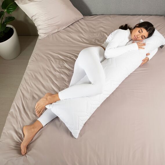 Подушка с наволочкой NORDIC+ для отдыха и сна 40х140 см IDEIA с молнией антиаллергенная белая сіра, фото 11 Подушка с наволочкой NORDIC+ для отдыха и сна 40х140 см IDEIA с молнией антиаллергенная белая сіра, фото 11