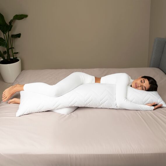 Подушка с наволочкой NORDIC+ для отдыха и сна 40х140 см IDEIA с молнией антиаллергенная белая сіра, фото 12 Подушка с наволочкой NORDIC+ для отдыха и сна 40х140 см IDEIA с молнией антиаллергенная белая сіра, фото 12