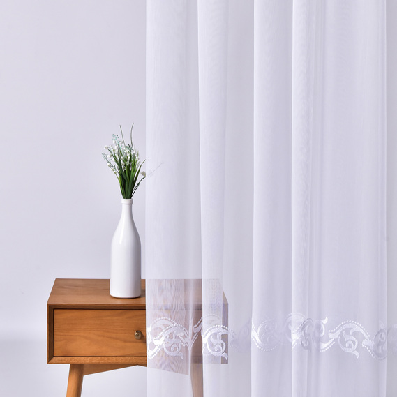 Sheer bamboo fabric with embroidery AJURIA, 295 cm, 56 gr/m2 beyaz, фото 3 Sheer bamboo fabric with embroidery AJURIA, 295 cm, 56 gr/m2 beyaz, фото 3