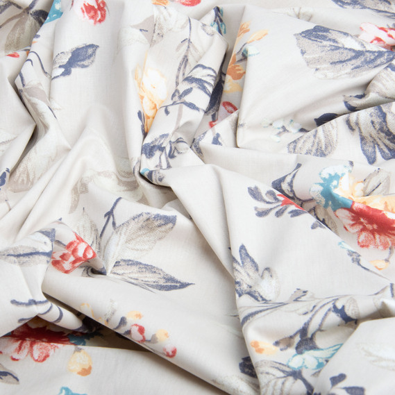 Тканина бязь ранфорс для постільної білизни, бавовна, 130 гр/м2, 240 см 12.27287/5 Клематіс беж, фото 3