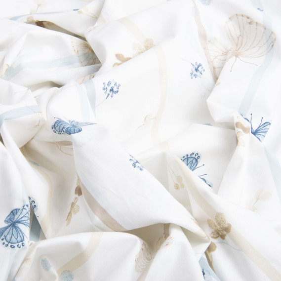 Тканина бязь ранфорс для постільної білизни, бавовна, 130 гр/м2, 240 см 12.28892/6 Метелики Petrol, фото 3