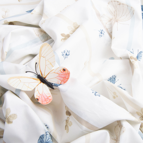 Тканина бязь ранфорс для постільної білизни, бавовна, 130 гр/м2, 240 см 12.28892/6 Метелики Petrol, фото 4