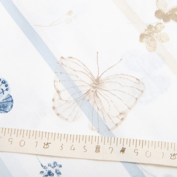 Тканина бязь ранфорс для постільної білизни, бавовна, 130 гр/м2, 240 см 12.28892/6 Метелики Petrol, фото 6