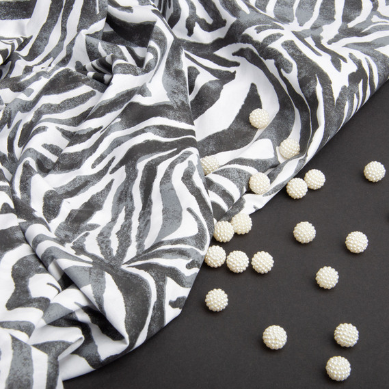 Ткань бязь ранфорс для постельного белья, хлопок, 130 гр/м2, 240 см M03180/1 Зебра, фото 4