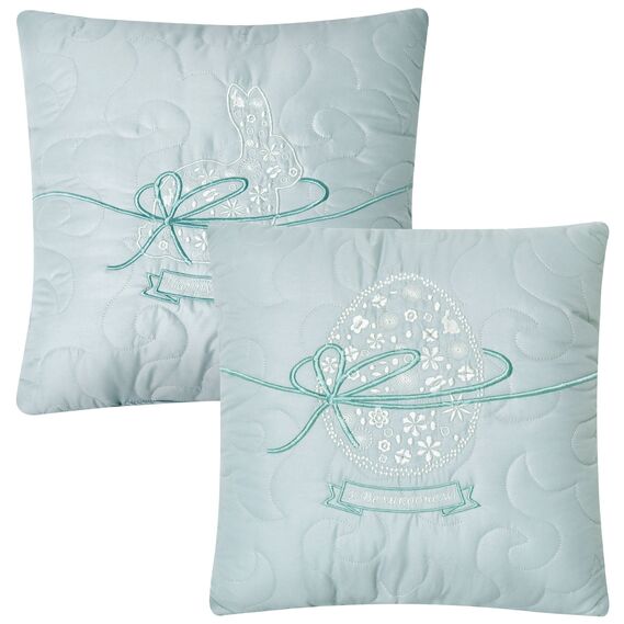 Set of 2 Decorative Pillows 40x40 cm Easter IDEIA, Embroidered Pillow, Festive Decor м`ята, фото 1
