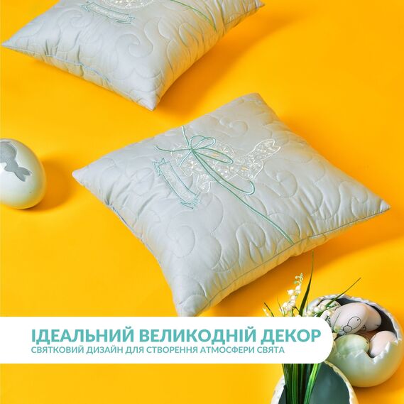 Set of 2 Decorative Pillows 40x40 cm Easter IDEIA, Embroidered Pillow, Festive Decor м`ята, фото 3